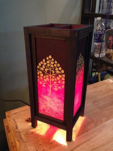 Thai Vintage Handmade ASIAN Oriental Bamboo Trees Table Lamp Night Light Lighting Shade Floor Desk Outdoor Touch Room Modern Vintage Handmade Asian Oriental Wood Bedside Gift Art Home Garden Christmas