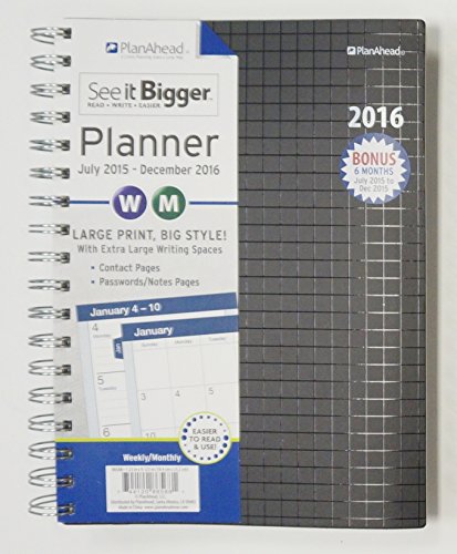PlanAhead See It Bigger 18 Month Planner July 2015 December 2016 