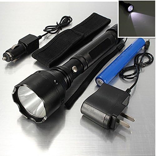 800 METER 2000 LUMEN TACTICAL Q5 LED FLASHLIGHT + 18650 BATT AC/CAR Charger