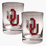 Oklahoma Sooners 2 Piece Rocks Glass Set