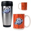 Utah Jazz NBA Stainless Steel Travel Tumbler & Game ball Ceramic Mug Set - Primary Logo by Great American Products