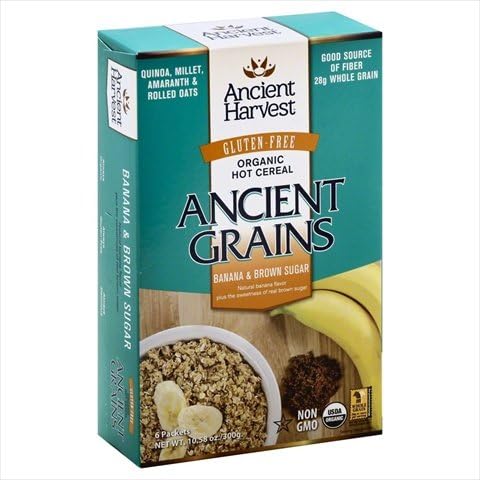 Ancient Harvest 10.58 oz. Organic Banana And Brown Sugar Hot Breakfast Cereal, Case Of 8