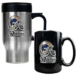 NFL St. Louis Rams Travel Mug & Ceramic Mug Set - Helmet Logo