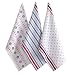 Tag 100-Percent Woven Cotton Dishtowels, Set of 3 Patriotic Stripe