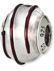 Sterling Silver Reflections Silver/Brown Italian Murano Bead