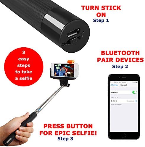 Ultimate Selfie Stick With Wireless Bluetooth Remote Shutter From Gadget Geek. Fits Most iPhones and Smartphones. Huge One Meter Reach, Adjustable Phone Holder With Swivel Head For Multiple Angles. Grab Yours Today. Better Selfies Or Your Money Back!