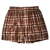 Silk Boxers - L - Grey Plaid - Royal Silk Boxer Shorts