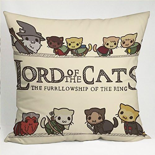 DNArtSaleStore 18X18 Fashion Throw Pillow Case Shell Decorative Cushion Cover Pillowcase The Lord of the Cats E:283