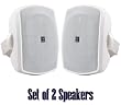 Yamaha All Weather Outdoor / Indoor Wall Mountable Natural Sound 130 watt 2 way Acoustic Suspension Speakers - White - with 100ft 16 AWG Speaker Wire - Compatible with All Audio / Video Home Theater Sound Systems, Components, CD Players, or Receivers
