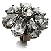 Oversized Ice Clear Crystal Flower Cocktail Ring