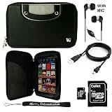 Black Slim and Durable Professional Portfolio Cover Protective Carrying Case with handles and memory card slots for Pandigital Novel 7