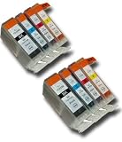 8 Chipped Compatible Canon PGI-5 & CLI-8 Ink Cartridges from 'The Ink Squid'. Fully Compatible with the Canon Pixma MX700 Printer. 2 x PGI-5Bk (Black); 2 x CLI-8C (Cyan/Blue); 2 x CLI-8M (Magenta/Red); 2 x CLI-8Y (Yellow). The Latest Chips, the Maximum ML Capacity of any Compatible Ink Cartridge. 2 Year Guarantee on all Cartridges.