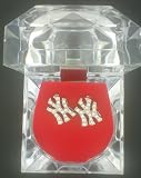 NEW YORK YANKEE SILVER Tone NY SHAPE EARRINGS