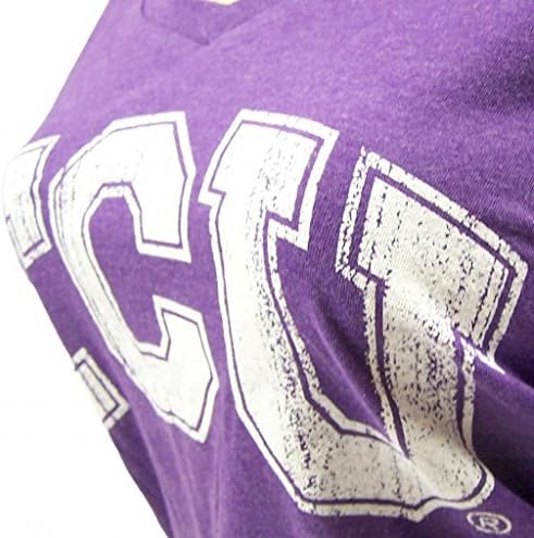TCU Horned Frogs Official NCAA Large (Sz. 10-12) Oversized V Neck Shirt by Glitter Gear