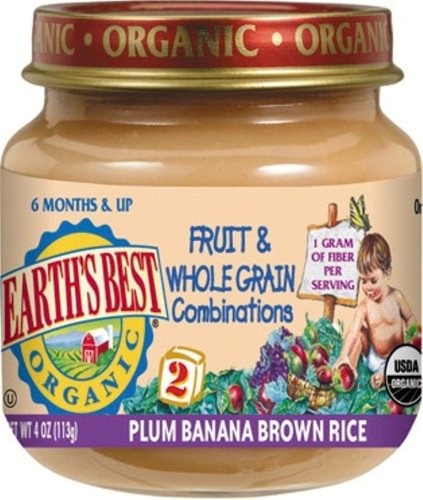Earth's Best 2nd Plum Banana Rice, 4 Ounce Jars (Pack of 24) by Earth's Best