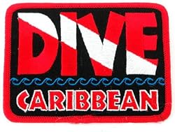 Dive Caribbean Patch Embroidered Iron On Scuba Diving Flag Emblem Souvenir
