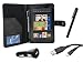 Brand New Stylish Protective Cover Folio Leather Case (Black) for Amazon Kindle Fire Tablet PC (Comes with a 6ft Sync/charge USB Cable for the Kindle Fire, Stylus Pen and a Car Charger) - By Abacus24-7