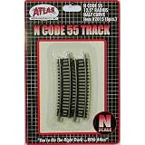 Atlas N Code 55 Nickel Silver 12.5 inch Radius Half Section Track (6)