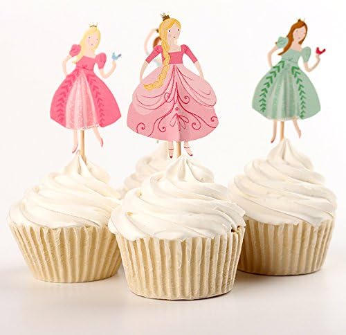 Decorative Girls Princess Cupcake Toppers Bridal Baby Shower Decorations Birthday Party Supplies