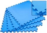 24" x 24" Solid Blue Color EVA Puzzle Mats