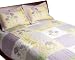 Pem America Patch Of Flowers Twin 2-Piece Quilt Set, Yellow