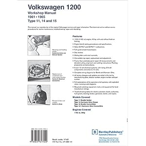 Volkswagen 1200 Workshop Manual: 1961-1965