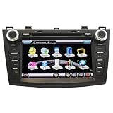Koolertron For 2010 2011 Mazda 3 Indash DVD Multimedia A/V Receiver + 7 inch Digital touchscreen DVD Navigation System Player with PIP RDS Bluetooth (OEM Factory Style,Free Map)