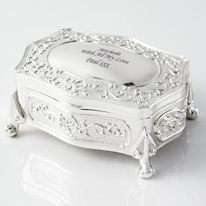 Laser Engraved Antique Trinket Box - FREE Engraving- Ideal Valentines Present
