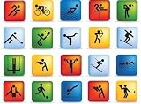 Sport Icon Set - Peel and Stick Wall Decal by Wallmonkeys