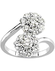 Platinum Diamond Double Cluster Ring - 2.20 Ct. -- LIFETIME WARRANTY