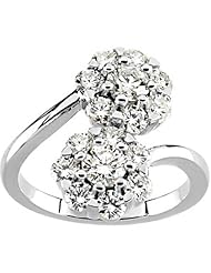 10K White Gold Diamond Double Cluster Ring - 2.20 Ct. -- LIFETIME WARRANTY