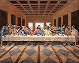 Professionally Framed Black Last Supper Art Print Poster religious Jesus GOD - 16x20 with RichAndFramous Black Wood Frame