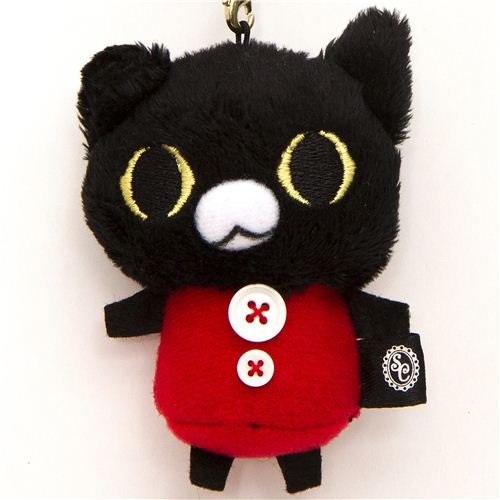 Sentimental Circus black cat plush cellphone charm