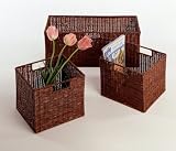 Winsome 92323 Espresso Beechwood BASKET1 LARGE & 2 SMALL