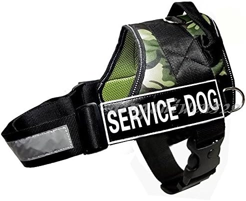 Service Dog Vest Harness Removable Velcro Patches in Training Police Therapy Dog Colour:Camouflage Patches:THERAPY DOG Size:Small:24-27"