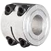 Climax Metal D2C-025-A Aluminum Two-Piece Clamping Collar, Double Width, 1/4" Bore Size, 11/16" OD, With 4-40 x 3/8 Set Screw
