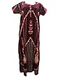 Muumuu House Dress Maroon Printed Cotton Boho Long Kaftan Dresses