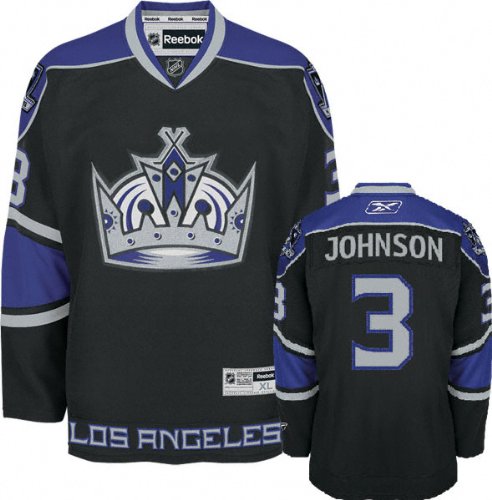Jack Johnson Jersey: Reebok Black #3 Los Angeles Kings Premier Jersey