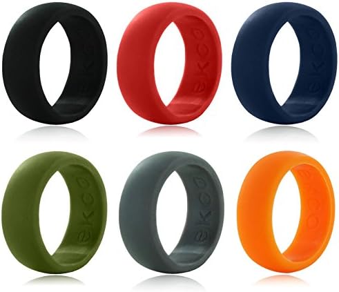 Ekco Band 100% Premium Silicone Wedding Band ★Top Rated ★High Performance Men's Silicone Wedding Ring (All Colors, 10)