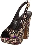 Naughty Monkey Women's Confetti Platform Pump,Brown,8.5 M US