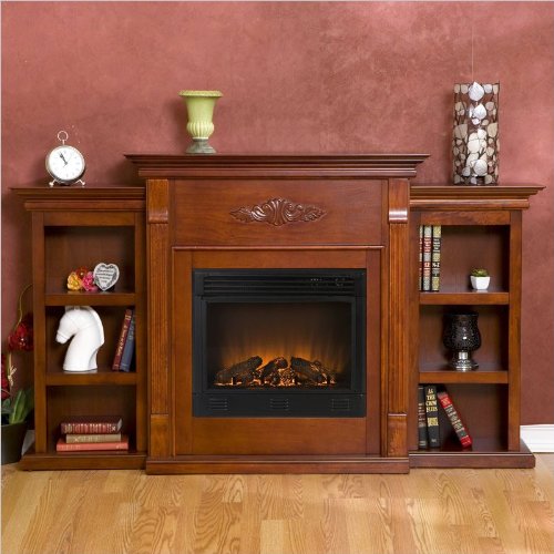 51Ytw18CPYL Electric Southern Enterprises Tennyson Mahogany Free Standing Ventless Fireplace