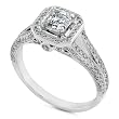 1 1/3ctw 14k White Gold Asscher Cut Diamond Engagement Ring (HI/SI1)