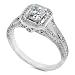 14k White Gold 1 1/3ctw Asscher Cut Diamond Engagement Ring (HI/SI)