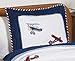 Red, White and Blue Vintage Aviator Airplane 5 Piece Toddler Boy Bedding Set