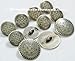 SILVER Toned METAL Alloy ~GEOMETRIC SUNFLOWER PATTERN~ Shank Style Sport Coat BLAZER BUTTON SET