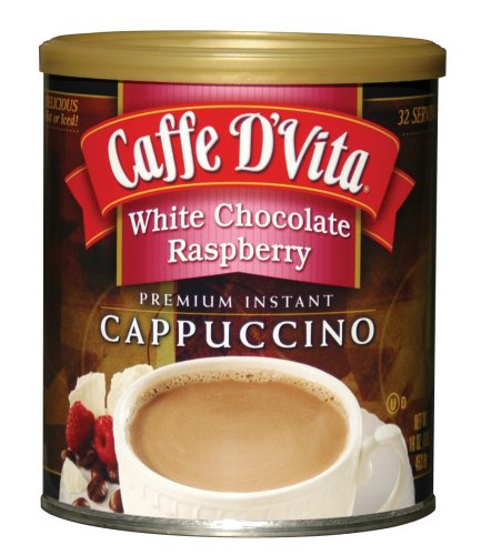 Caffe D'Vita White Chocolate Raspberry Cappuccino, 16-Ounce Canister (Pack of 6)