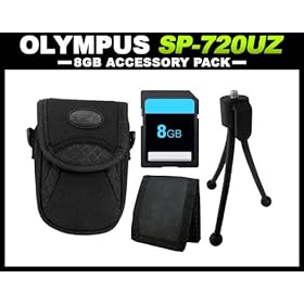 Accessory Package for Olympus SP-720UZ Digital Camera includes Tripod + Small Case + 8GB SD Memory Card + Card Wallet