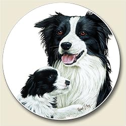 Border Collie Auto Coaster, Single Coaster for Your Car