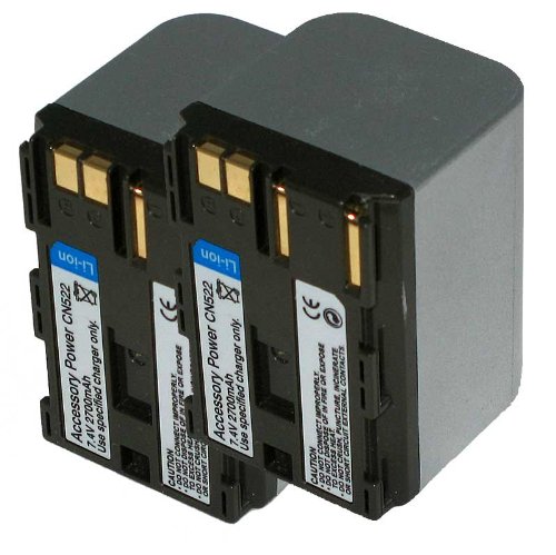 CANON BP-522 / BP-511 Equivalent Li Ion MiniDv Battery 2-Pack for DM-MV30 / ZR-10 / ZR-65 More Camcorders
