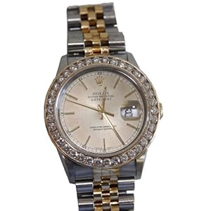 Original Rolex Oyster Perpetual 18k Vintage Genuine Man Watch 3.50 Carat Diamonds